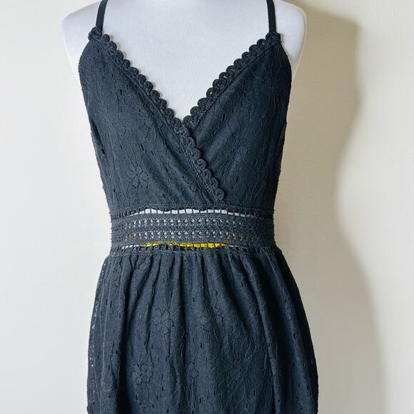 Black Lace and Eyelet Maxi Tank Dress - Picture 2 of 6
